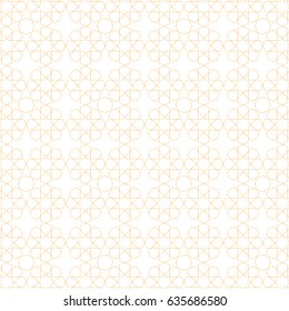Arabesque pattern. Gold arabic decoration for Islamic holidays