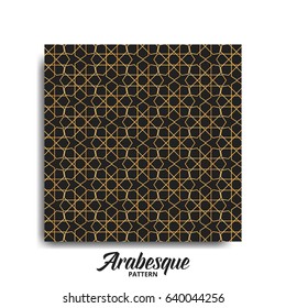 Arabesque pattern. Golden arabic decoration for Islamic holidays