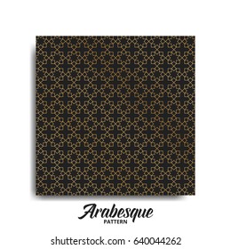 Arabesque pattern. Golden arabic decoration for Islamic holidays