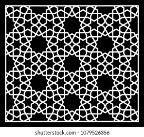 Arabesque pattern for laser cutting. Vector oriental style ornament. Can be used for die cutting or stencil.