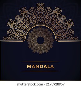 estilo de patrón arabesco Diseño Mandala de lujo con color dorado Premium Vector