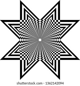 Arabesque pseudo star shield illusion on transparent background arabesque graphic design