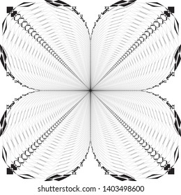 Arabesque pseudo tridimensional wired butterflyr target structure illusion on transparent background arabesque graphic design