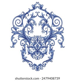 Arabesque with scrolls in Baroque style