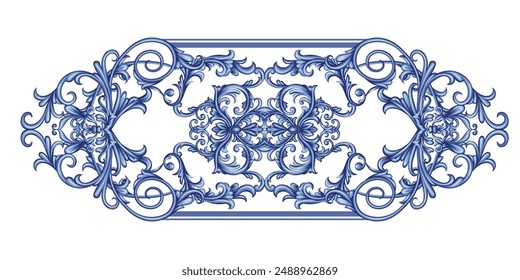 Arabesque with scrolls in Baroque style