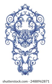 Arabesque with scrolls in Baroque style