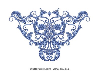 Arabesque with scrolls in Baroque style