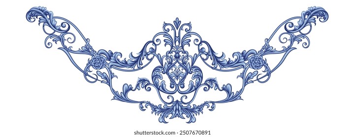 Arabesque with scrolls in Baroque style