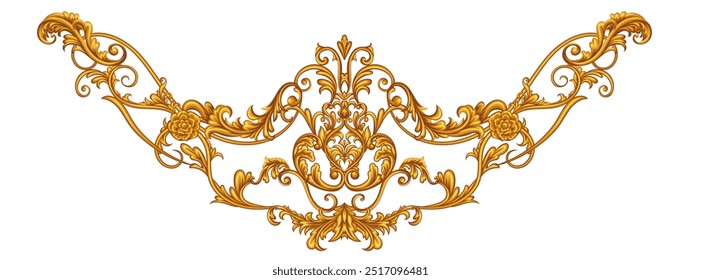 Arabesque with scrolls in Baroque style