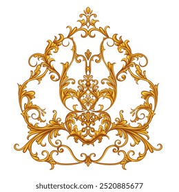 Arabesque with scrolls in Baroque style