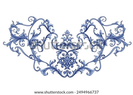 Arabesque with scrolls in Baroque style