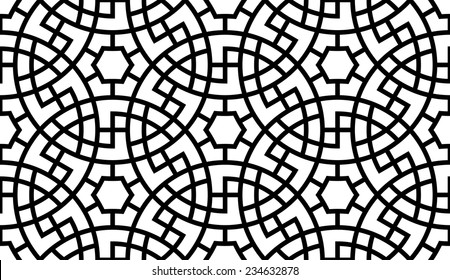 Arabesque Seamless Black & White Pattern