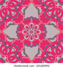 Arabesque seamless pattern. Background vintage flower. Texture royal vector. Fabric illustration.