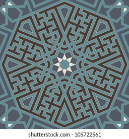 Arabesque seamless pattern in editable vector file