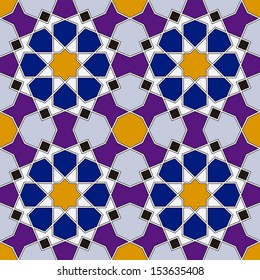 Arabesque seamless pattern in editable vector file