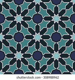 Arabesque seamless pattern in editable vector file