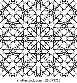 Arabesque seamless pattern, Islamic geometric background, tile design, vector illustration