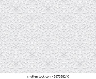 Arabesque Star Pattern With Grunge Light Grey Background, Vector Illustration