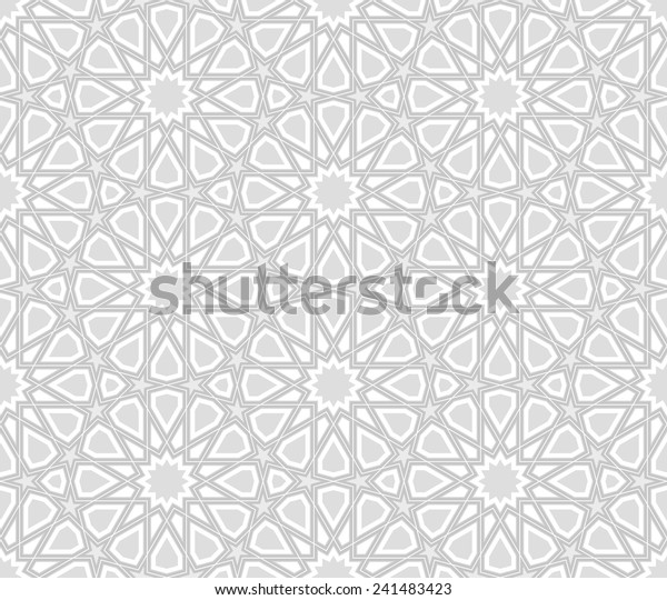 Arabesque Star Pattern Light Grey Background Stock Vector (Royalty Free ...