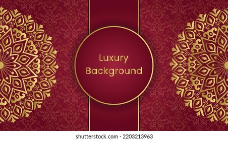 Arabesque style decorative mandala background. Luxury ornamental gold vintage greeting card background design. Invitation, Diwali, India, Indian, Arabic, Damask, Asian, Turkish.