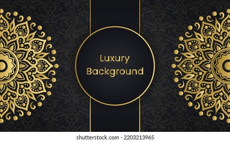 Arabesque style decorative mandala background. Luxury ornamental gold vintage greeting card background design. Invitation, Diwali, India, Indian, Arabic, Damask, Asian, Turkish.