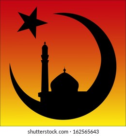 Arabesque Sunrise Mosque Symbol Islam Vector Stock Vector Royalty Free