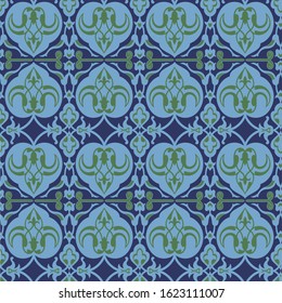 Arabesque Vector abstract arabesque seamless pattern. Vintage art deco texture , Ideal for greeting card or backdrop template design