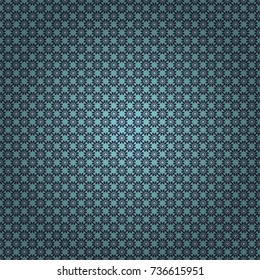 Arabesque vector ornament. Floral symmetrical geometrical symbols seamless pattern. Colorful ethnic mandalas in blue, neutral and violet colors.