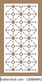 Arabesque vector panel. Laser cutting. Template for interior partition in arabic style. Ratio 1:2