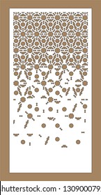 Arabesque vector panel. Laser cutting. Art gradient sheet.Template for interior partition in arabic style. Ratio 1:2