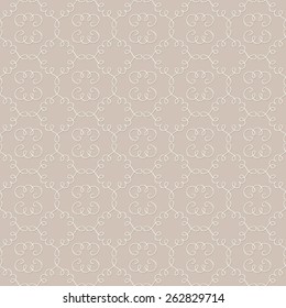 Arabesque vignettes vintage retro seamless pattern. Beige color.