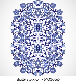 Arabesque vintage element elegant floral decoration print for design template vector. Eastern style pattern. Ornamental illustration for invitation, greeting card, wallpaper, background, web page