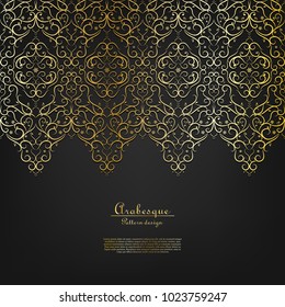 Arabesque vintagei element elegant classic gold background vector design