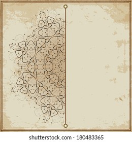 Arabesques on the old grunge background