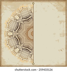 Arabesques on the old grunge background