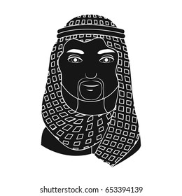 Arab.Human race single icon in black style vector symbol stock illustration web.