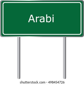 Arabi , Georgia , road sign green vector illustration, road table, USA city