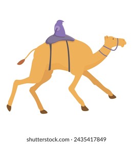 Arabia saudi run icon cartoon vector. Chase sport camel. Festival jockey