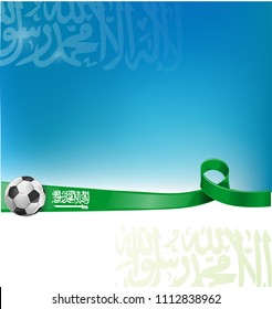 arabia saudita background flag with soccer ball