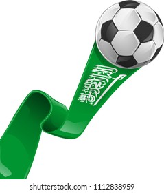 arabia saudita  flag with soccer ball