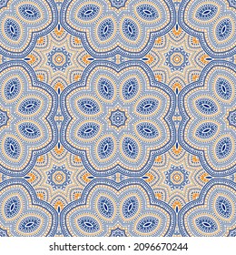 Arabische authentische Mosaik Vektor nahtlose Ornament. Textildruckdesign. Klassisches siegreiches Motiv. Porzellandruckdesign. Textur geometrischer Formen