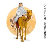Arabian Bedouin Riding A Camel, Performing Islamic Al Hijra
