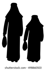 Arabian business man silhouettes isolated
