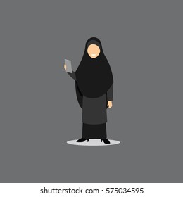Arabian Business Women Character Vector Illustration