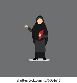 Arabian Business Women Character Vector Illustration