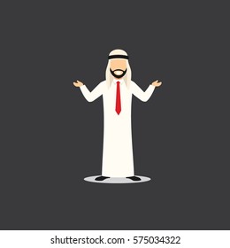 Arabian Businessman Character Vector Illustration