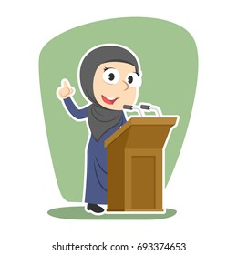 arabian businesswoman giving speech