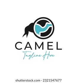 arabian camel animal circle logo design