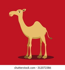 Arabian Camel in cute cartoon style, layred