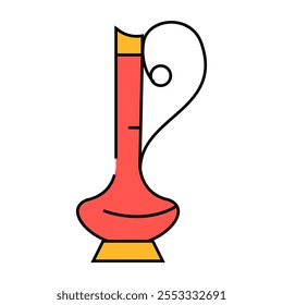 Vector de icono de línea de garrafa árabe. signo de garrafa árabe. ilustración de símbolo aislado